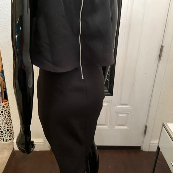 NWOT SEXY SLEEVELESS PENCIL STYLE DRESS W/ BELERO FLOW ATTACHED TOP L ♥️♥️♥️ - Picture 15 of 16